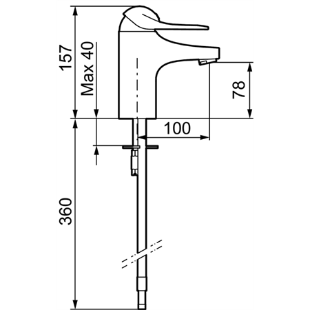 Tvättställsblandare, FMM 9000E II, uan bottenvenil